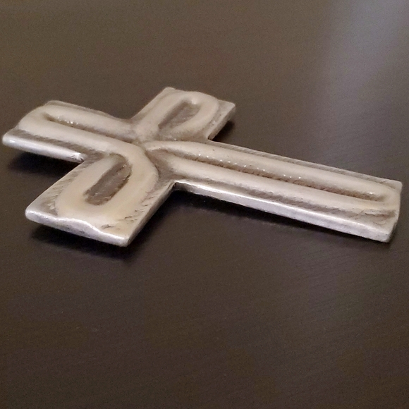 Cross Silver Tone Rustic Mexico - Picture 2 of 6
